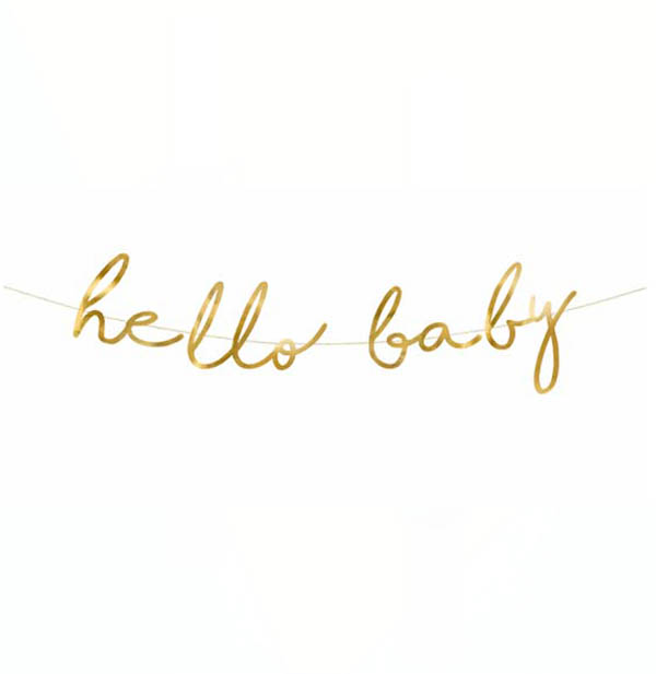 Διακοσμητικό μπάνερ χρυσό Hello Baby 70 εκ. Διακοσμητικό μπάνερ χρυσό Hello Baby 70 εκ.
