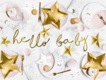 Διακοσμητικό μπάνερ χρυσό Hello Baby 70 εκ.