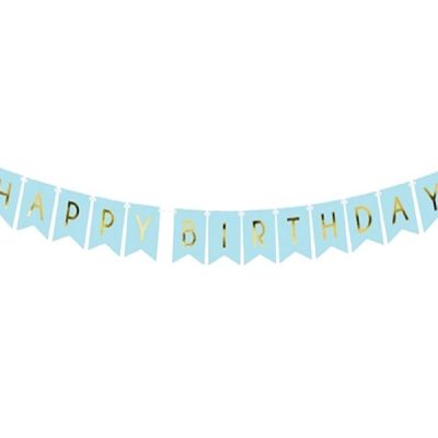 Διακοσμητικό μπάνερ γαλάζιο Happy birthday