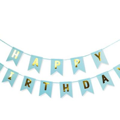 Διακοσμητικό μπάνερ μπλε Happy birthday