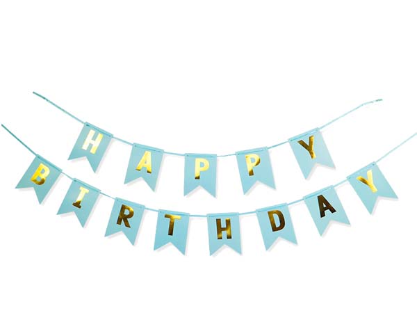 Διακοσμητικό μπάνερ μπλε Happy birthday