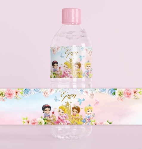 Ετικέτες για μπουκάλια νερού - baby Πριγκίππισες (8 τεμ)