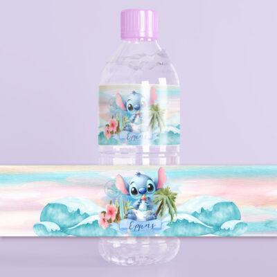 Ετικέτες για μπουκάλια νερού - Stitch (8 τεμ)