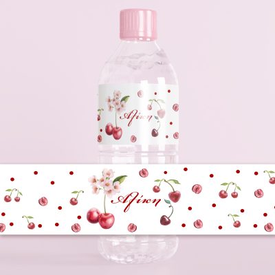 Ετικέτες για μπουκάλια νερού - Κεράσι (8 τεμ)