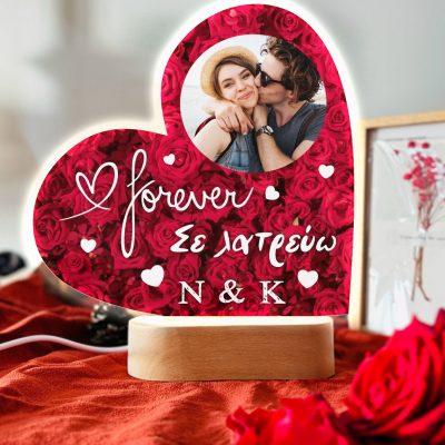 Φωτιστικό καρδιά με φωτογραφία – Heart of Roses