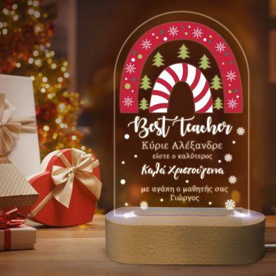Φωτιστικό led με βάση Χριστουγεννιάτικο- Best Teacher