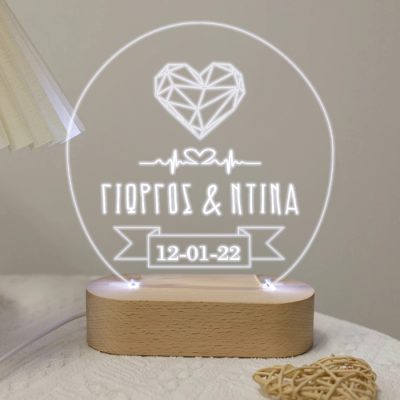 Φωτιστικό led plexiglass - Diamond Heart