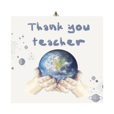 Ξύλινο καδράκι Thank you Teacher Γη