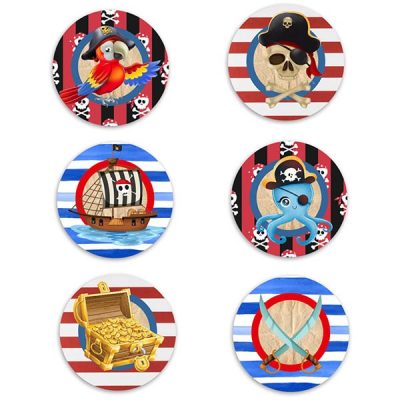 Ξύλινες Κονκάρδες Πειρατικές (6 τεμ)