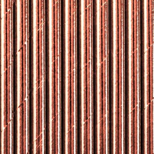 Καλαμάκια χάρτινα ροζ χρυσά 10 τεμ