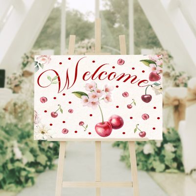 Καμβάς Βάπτισης Welcome - Κεράσι