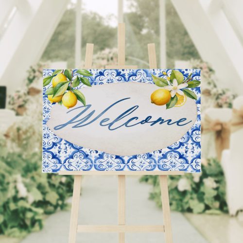 Καμβάς Βάπτισης Welcome - Mediterranean Λεμόνι