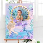 Καμβάς Βάπτισης με φωτογραφία Γοργόνα