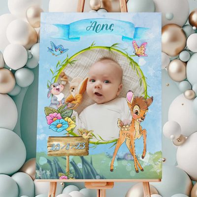 Καμβάς Βάπτισης με φωτογραφία Ελαφάκι Bambi