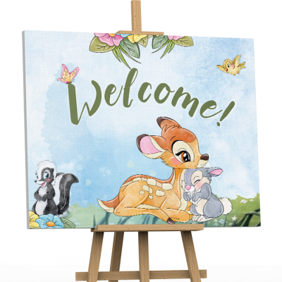 Καμβάς Βάπτισης Welcome - Ελαφάκι Bambi