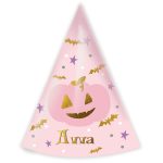 Καπελάκια πάρτυ ρoζ Κολοκύθα (4 τεμ)