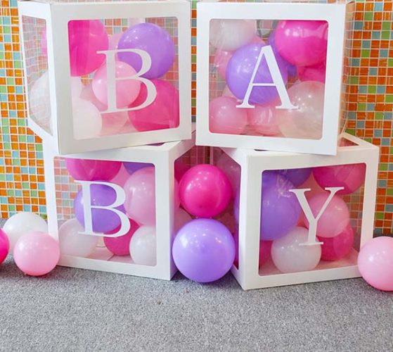Κουτιά διακόσμησης για μπαλόνια – BABY