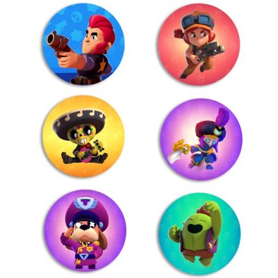 Ξύλινες Κονκάρδες Brawl Stars (6 τεμ)