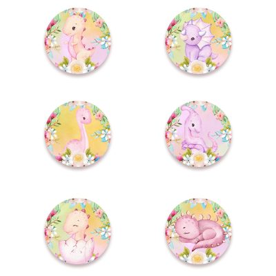 Κονκάρδες Δεινοσαυράκι κορίτσι (6 τεμ)