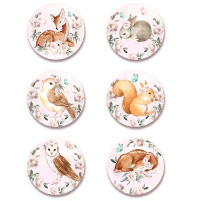 Κονκάρδες Ελαφάκι φλοράλ (6 τεμ)