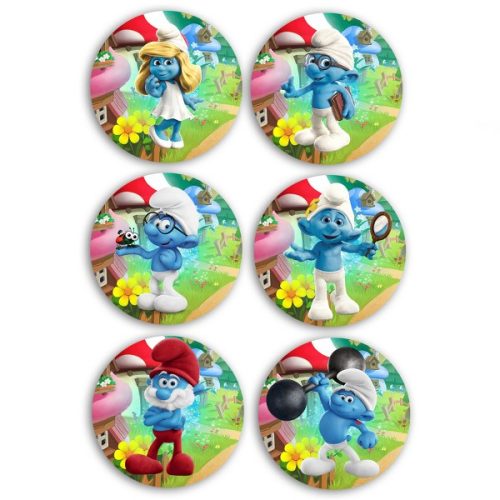 Κονκάρδες Στρουμφάκια (6 τεμ)