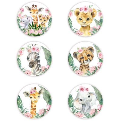 Κονκάρδες Ζώα της Ζούγκλας κορίτσι (6 τεμ)