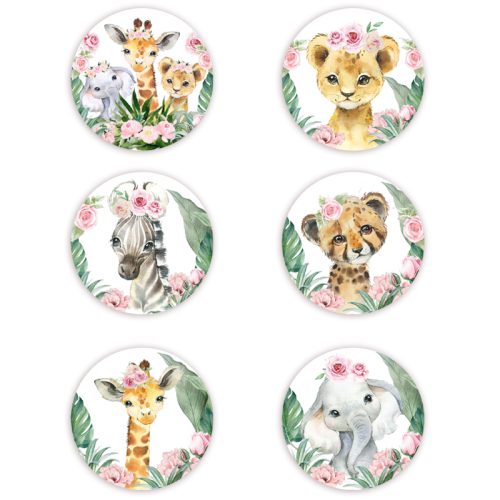 Κονκάρδες Ζώα της Ζούγκλας κορίτσι (6 τεμ)