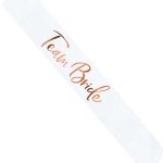 Κορδέλα λευκή σατέν Team Bride rosegold γράμματα