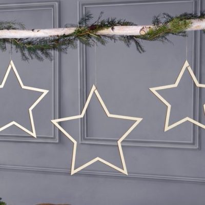 Ξύλινα Διακοσμητικά Αστέρια 3 τεμ