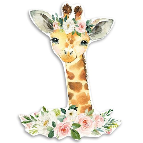 Ξύλινη φιγούρα Καμηλοπάρδαλη φλοράλ