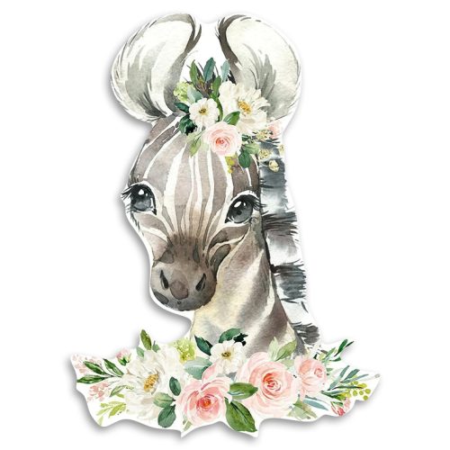 Ξύλινη φιγούρα Ζέβρα φλοράλ