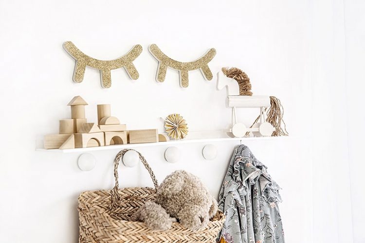 Ξύλινο διακοσμητικό τοίχου Ματάκια-Βλεφαρίδες 2 τεμ