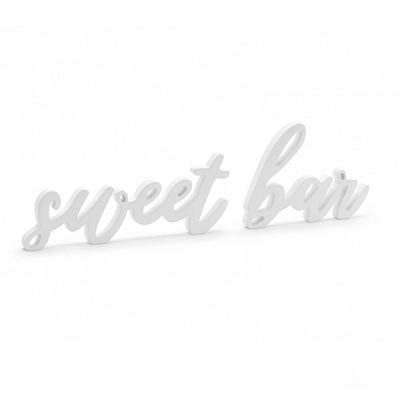 Ξύλινο διακοσμητικό τραπεζιού λευκό Sweet Bar