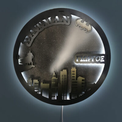 Ξύλινο Φωτιστικό - Batman Gotham City