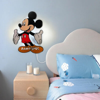 Ξύλινο Φωτιστικό - Mickey Mouse