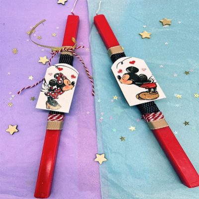 Λαμπάδες για ζευγάρι Mickey & Minnie (2 τεμ)
