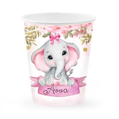 Ποτήρια με όνομα Ελεφαντάκι κορίτσι (8 τεμ)