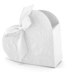 Λευκά κουτάκια Καρδιά με κορδέλα 10 τεμ