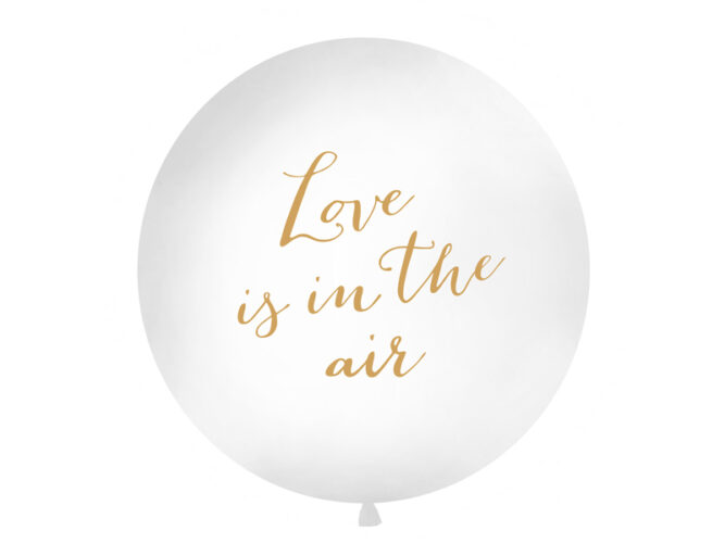 Μπαλόνι Άσπρο με χρυσά γράμματα Love is in the Air 1 μέτρο