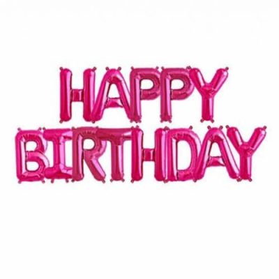 Μπαλόνια Happy Birthday Φούξια 13 τεμ