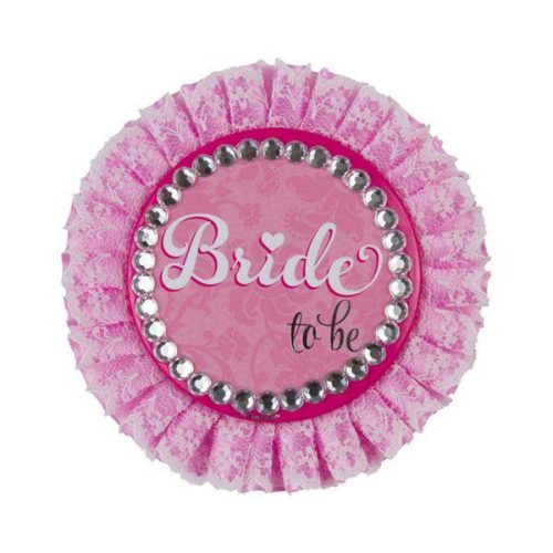 Παράσημο Ροζ με δαντέλα Bride to be