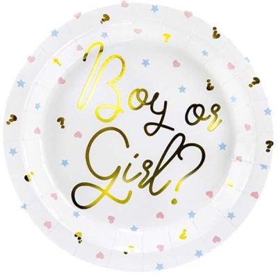 Πιάτα για Gender Reveal Boy or Girl 6 τεμ