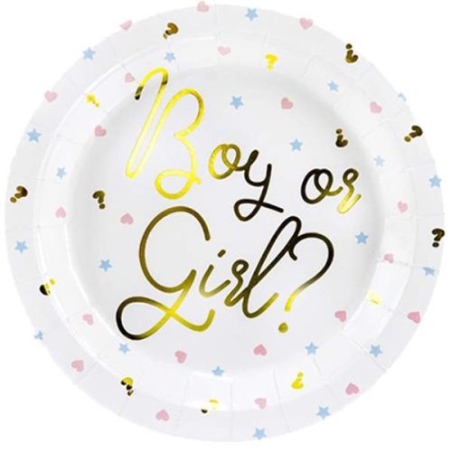 Πιάτα για Gender Reveal Boy or Girl 6 τεμ