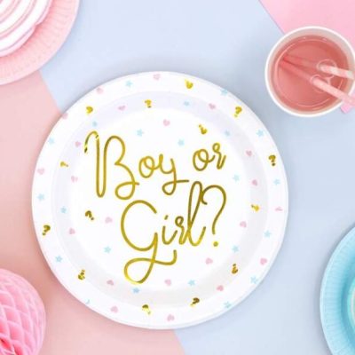Πιάτα για Gender Reveal Boy or Girl 6 τεμ