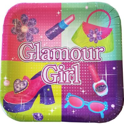 Πιάτα πάρτυ τετράγωνα Glamour girl 8 τεμ