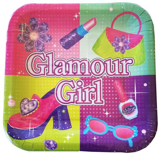 Πιάτα πάρτυ τετράγωνα Glamour girl 8 τεμ
