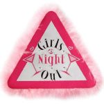 Πινακίδα Girls Night Out με φωτάκι & πούπουλα