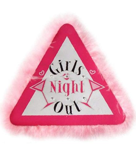 Πινακίδα Girls Night Out με φωτάκι & πούπουλα