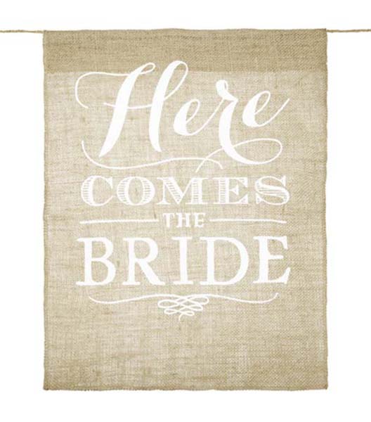 Πινακίδα γάμου Here comes the bride Πινακίδα γάμου Here comes the bride