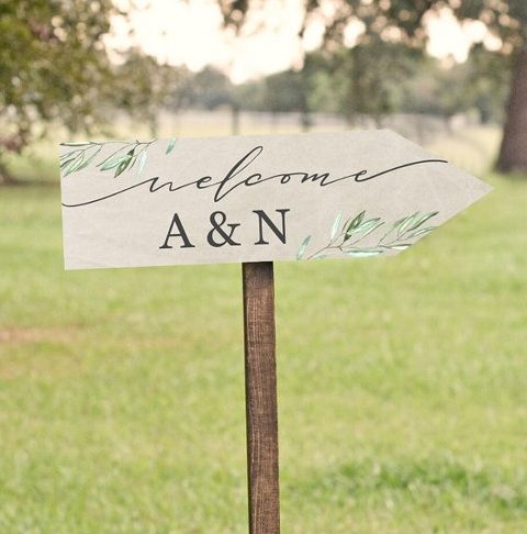 Πινακίδα Γάμου Φύλλα Ελιάς